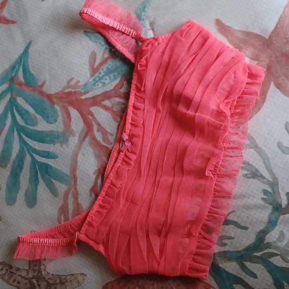 For Love & Lemons Neon Coral Vixen Swiss Dot Bralette Top ** SZ S - Picture 2 of 7